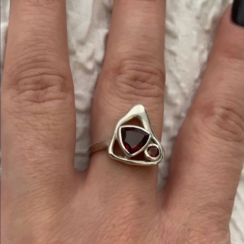 Gorgeous large garnet mountain ring